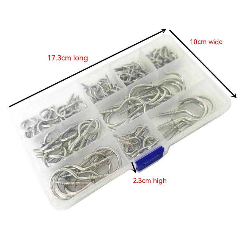 Boxed Cup Hooks 7 Specifications 120pcs Black Silver Gold Ceiling Hook