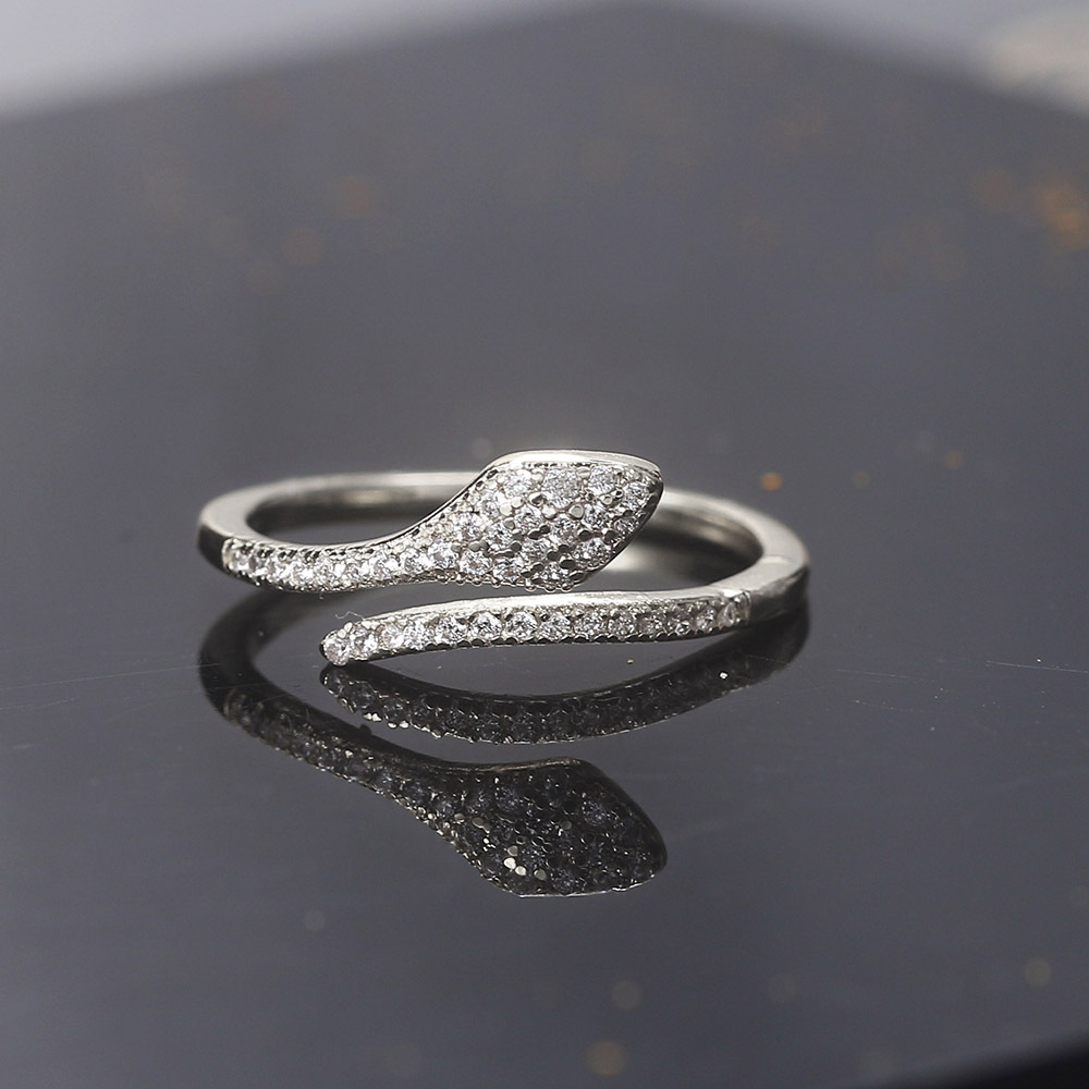 Women's Zircon Micro-inlaid Snake Ring