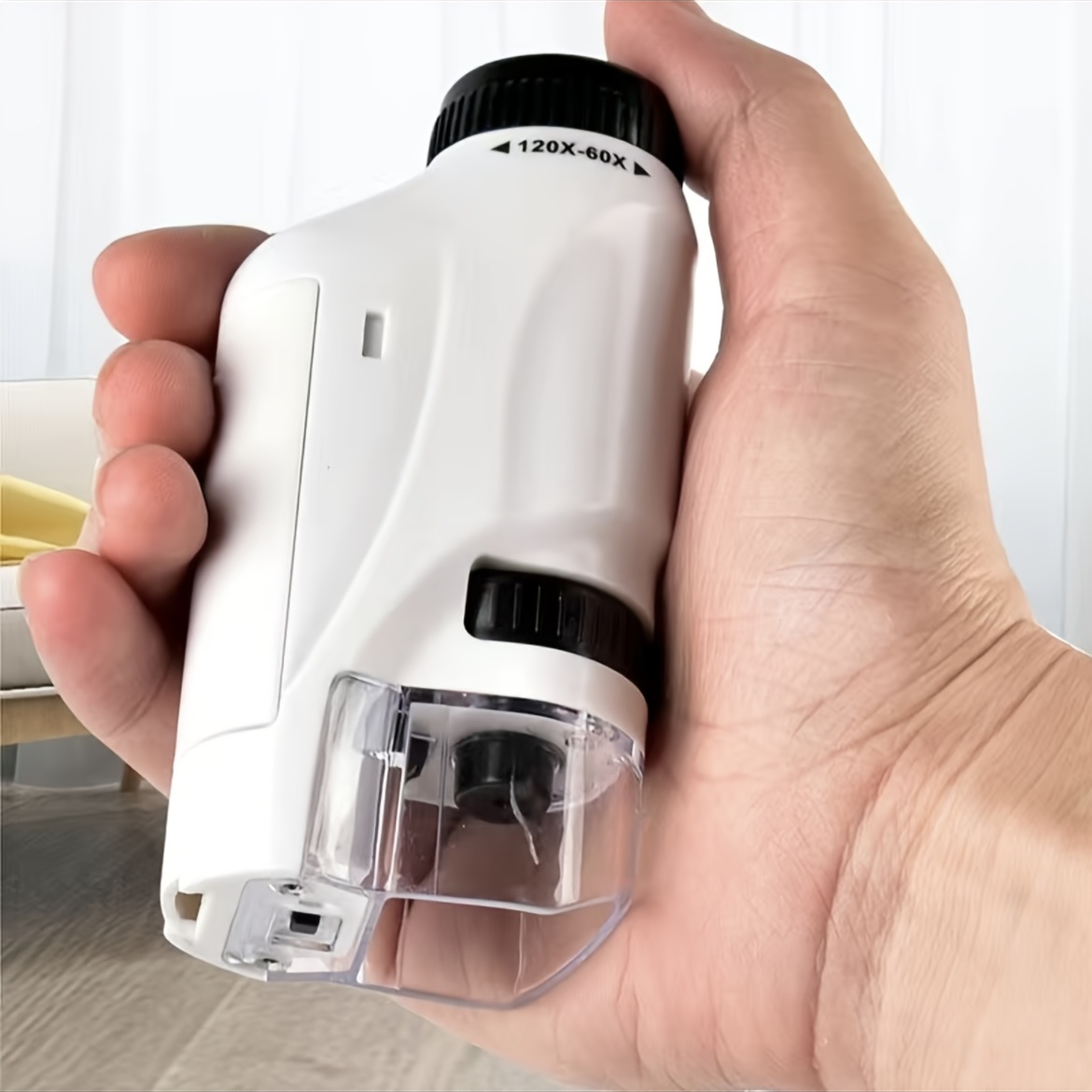 Pocket Microscope For Kids, Portable Handheld Mini Microscope Toy, Kids Microscope With LED Light 60X-120X Explore The Wonders Of Nature With This Portable Microscope Toy