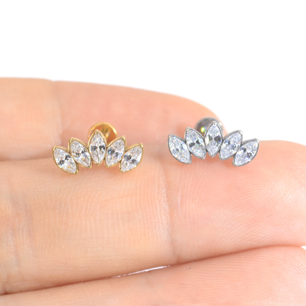 Title 1, G23 Titanium Alloy Piercing Jewelry Diamond Inl...