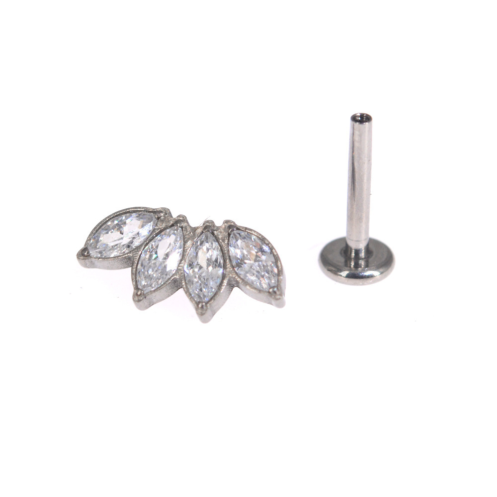 Title 3, G23 Titanium Alloy Piercing Jewelry Diamond Inl...