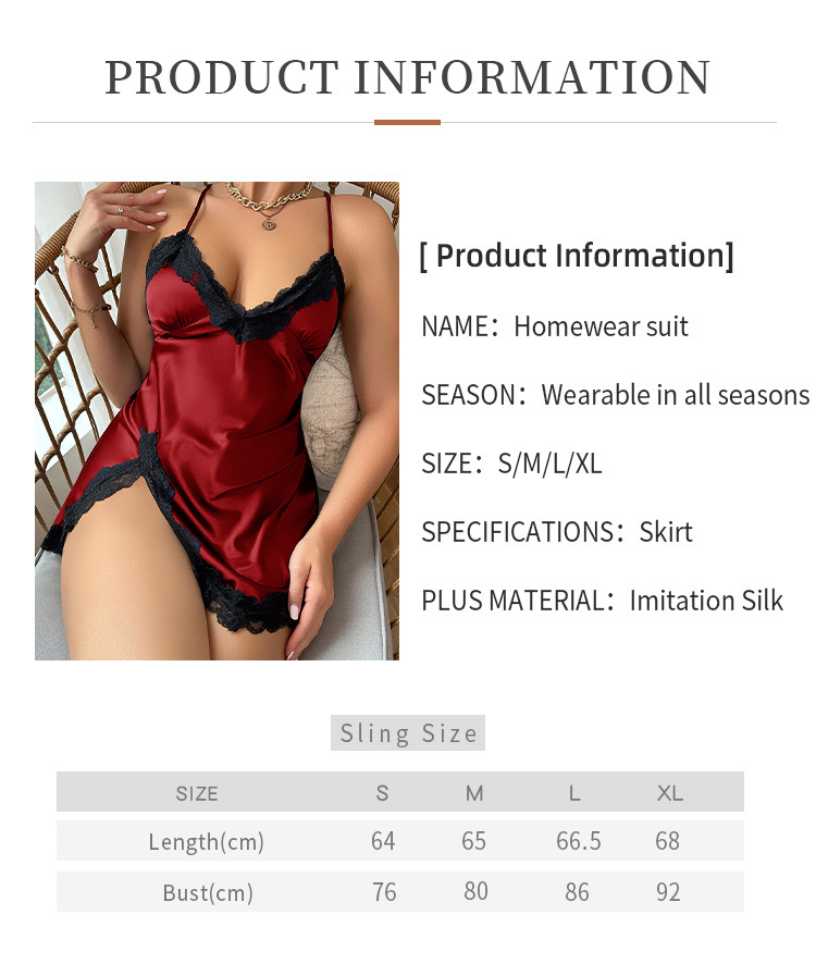 Title 1, Sexy Lace Pajamas Fashion V-neck Backless Sling...