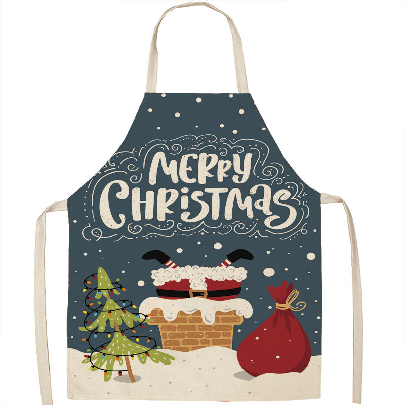 Title 1, Christmas Apron Linen Oil-proof Anti-fouling Gi...