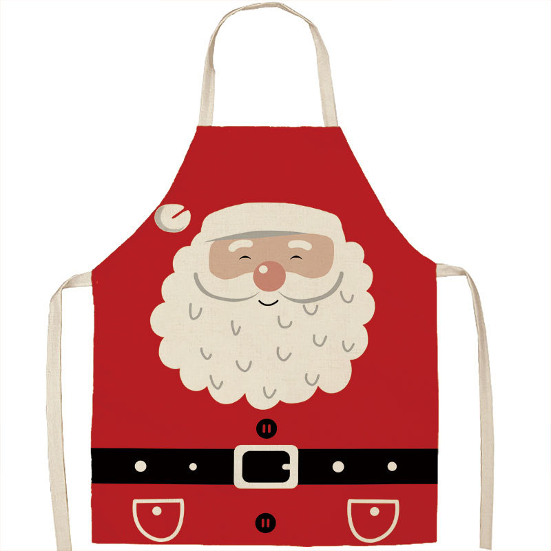 Title 4, Christmas Apron Linen Oil-proof Anti-fouling Gi...