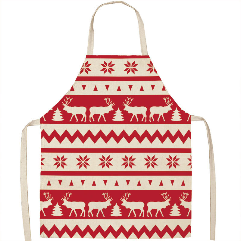 Title 5, Christmas Apron Linen Oil-proof Anti-fouling Gi...