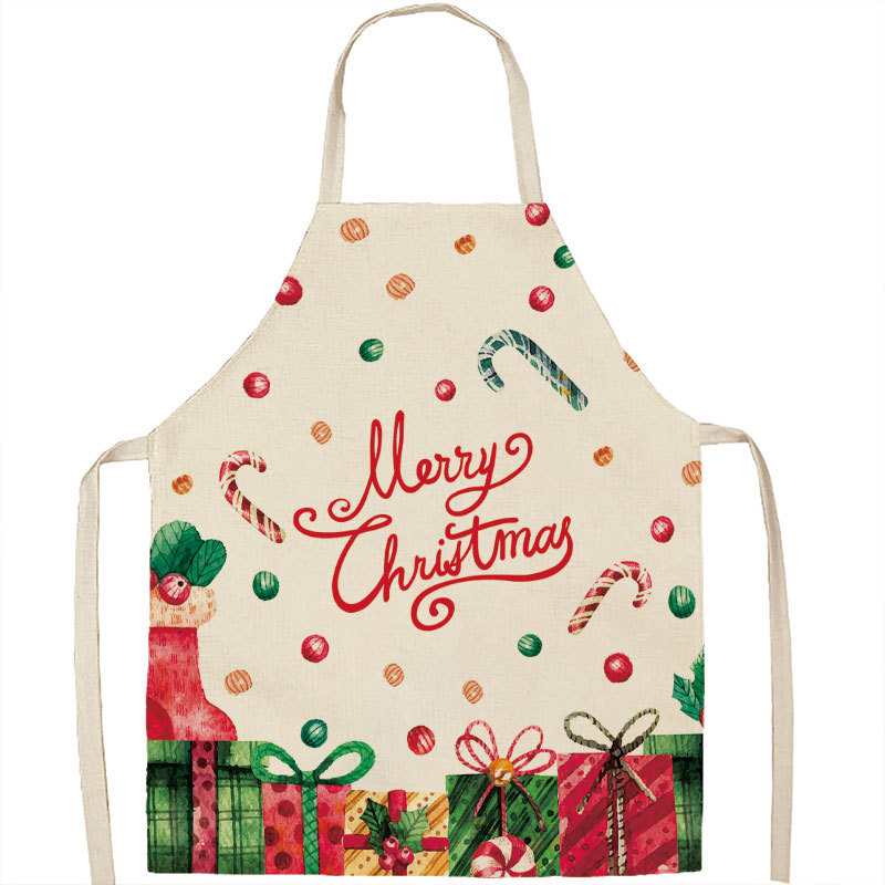 Title 8, Christmas Apron Linen Oil-proof Anti-fouling Gi...