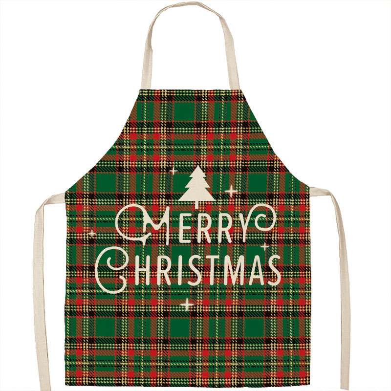 Title 10, Christmas Apron Linen Oil-proof Anti-fouling Gi...