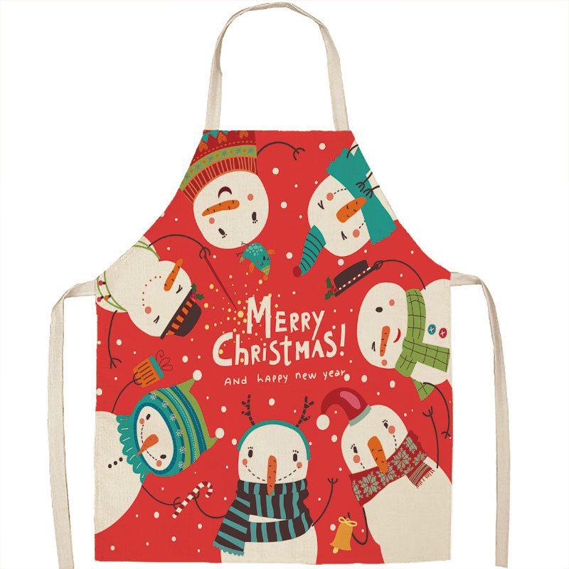 Title 13, Christmas Apron Linen Oil-proof Anti-fouling Gi...