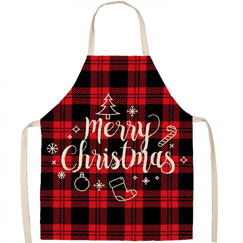 Title 14, Christmas Apron Linen Oil-proof Anti-fouling Gi...