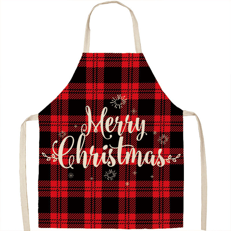 Title 15, Christmas Apron Linen Oil-proof Anti-fouling Gi...