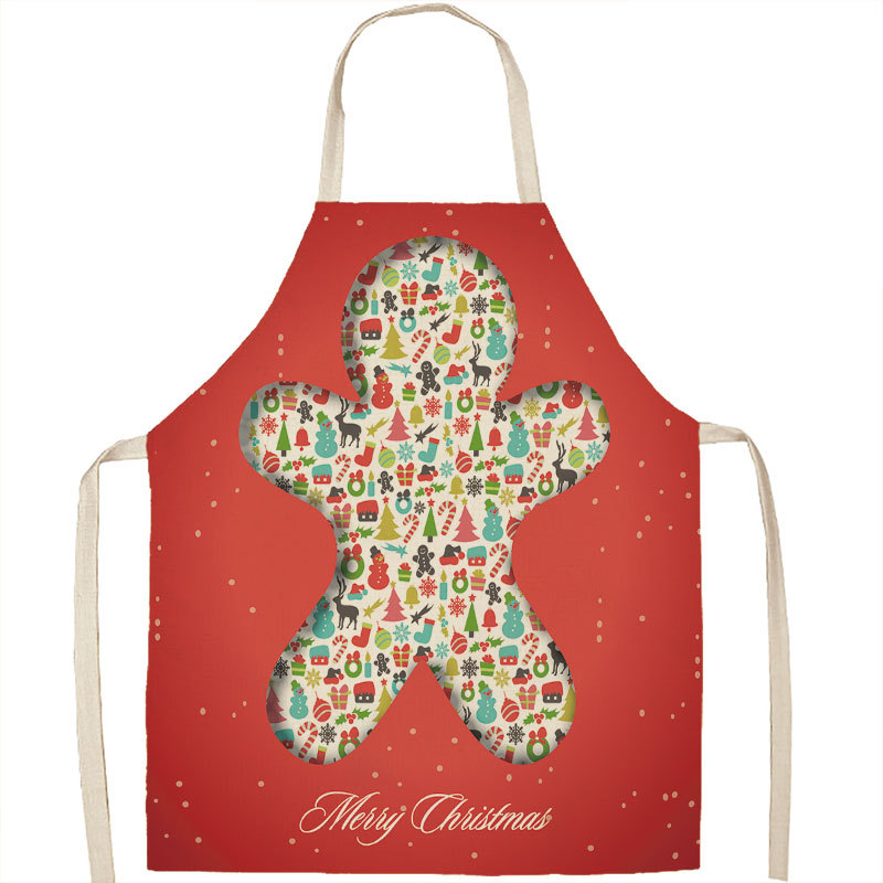 Title 20, Christmas Apron Linen Oil-proof Anti-fouling Gi...