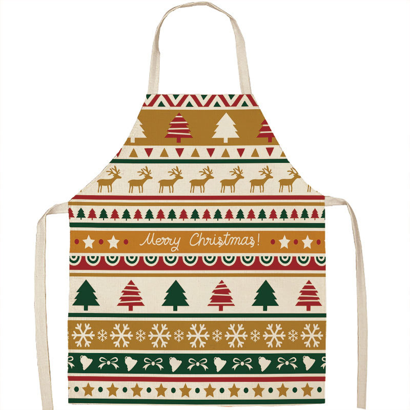 Title 21, Christmas Apron Linen Oil-proof Anti-fouling Gi...