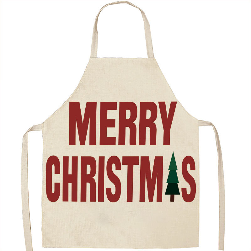 Title 23, Christmas Apron Linen Oil-proof Anti-fouling Gi...