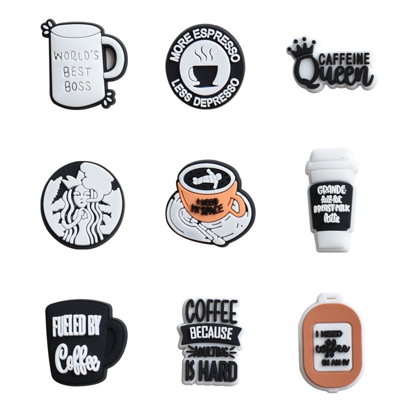 Soft Rubber Coffee PVC Shoe Ornament DIY Hole Shoes Decorative Buckle