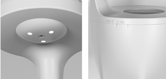 Anti-gravity white humidifier with silent operation, ideal for small rooms.