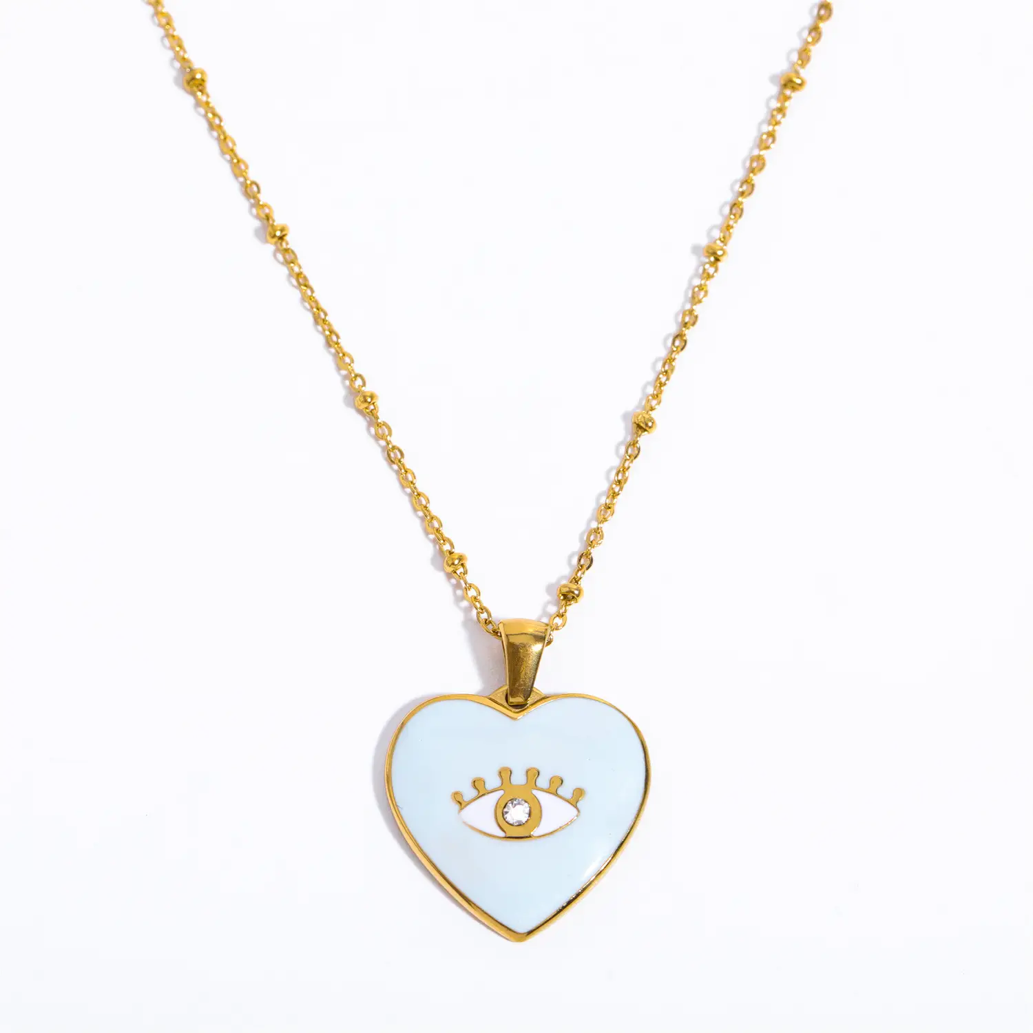 Heart-shaped Oil Drop Eye Pendant Vintage Artistic Necklace