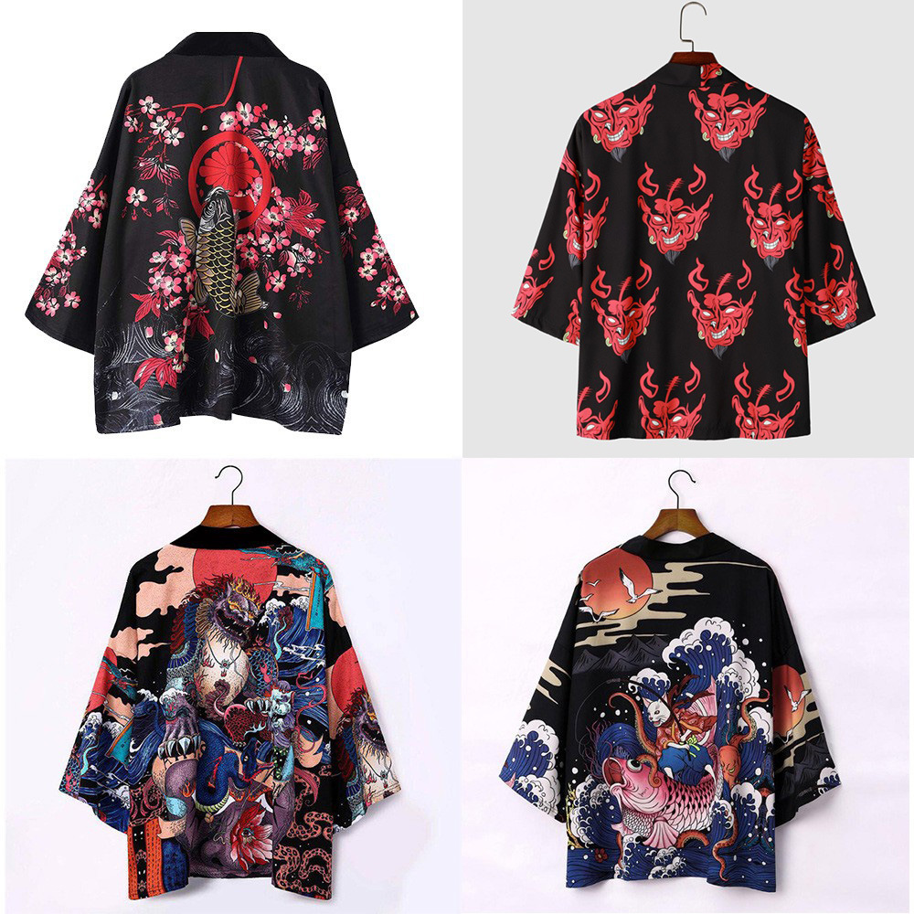 Title 3, National Style Creative Kimono Cloak Printed Ca...