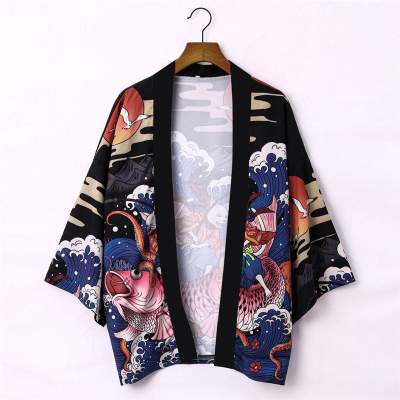 Title 4, National Style Creative Kimono Cloak Printed Ca...