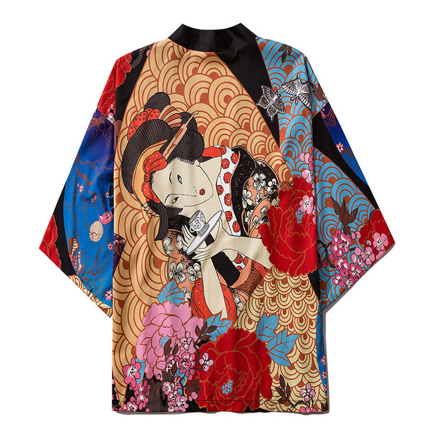 Title 14, National Style Creative Kimono Cloak Printed Ca...