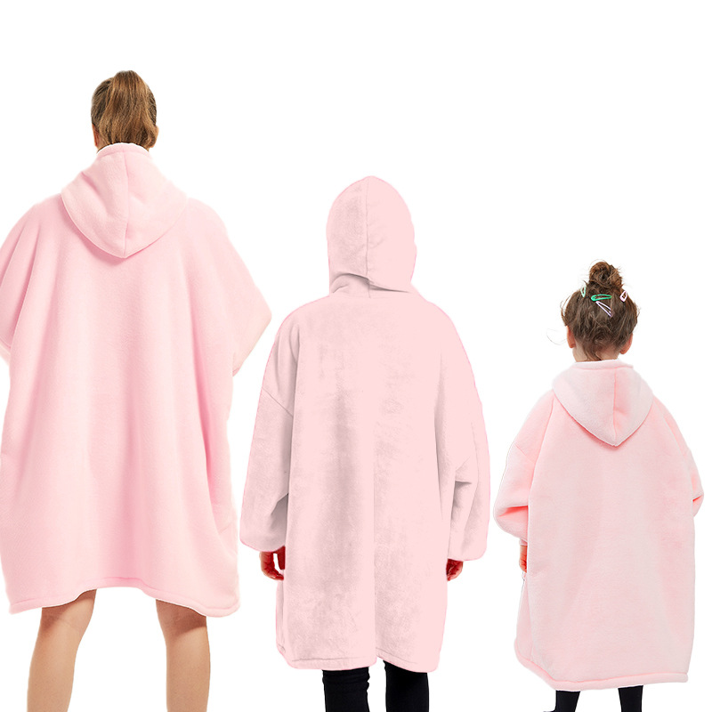 Title 8, Pink Casual Simple Adult Childrens Lazy Blanke...