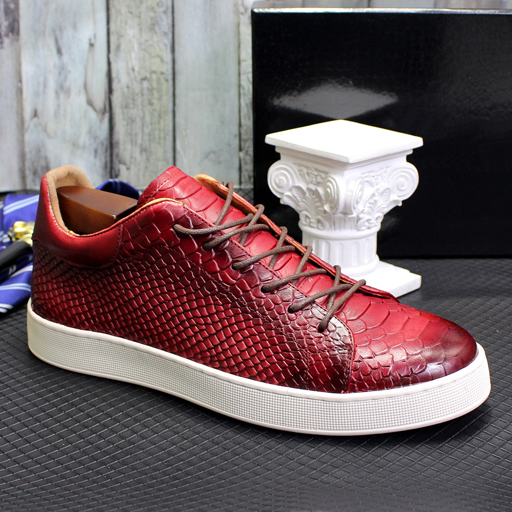 Title 11, Mens Embossed Flat Casual Leather Shoes, offer...