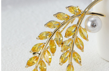 High-grade Leaf Pearl Brooch For Women — foto 10