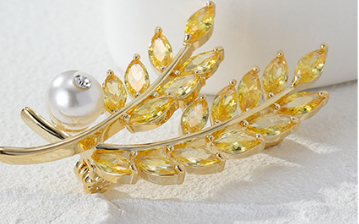 High-grade Leaf Pearl Brooch For Women — foto 4
