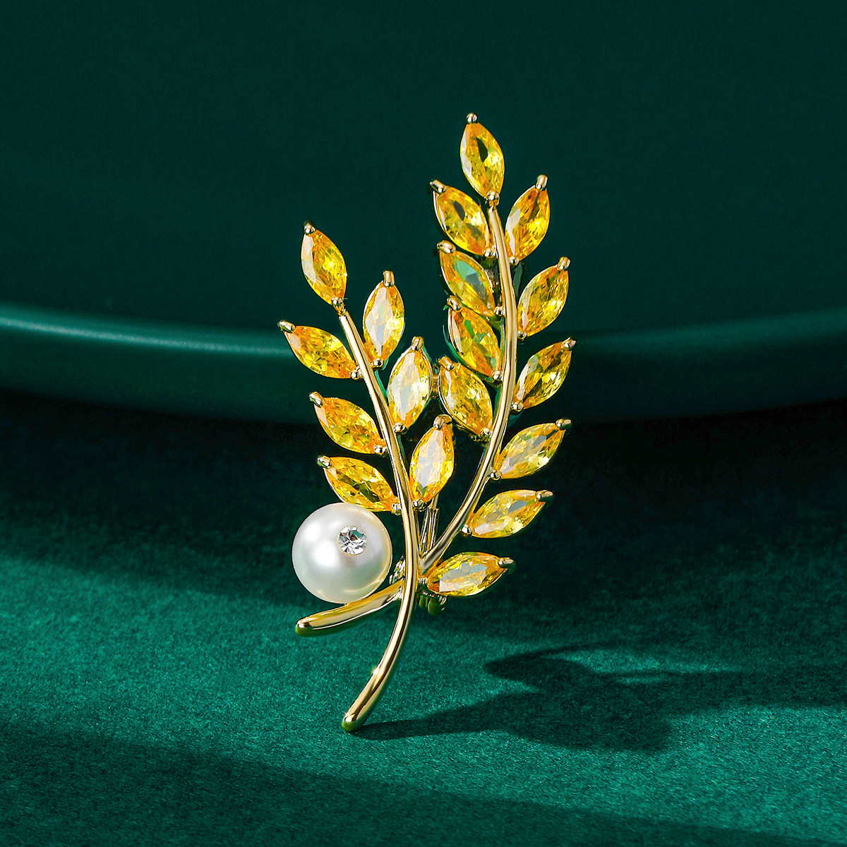 High-grade Leaf Pearl Brooch For Women — foto 12