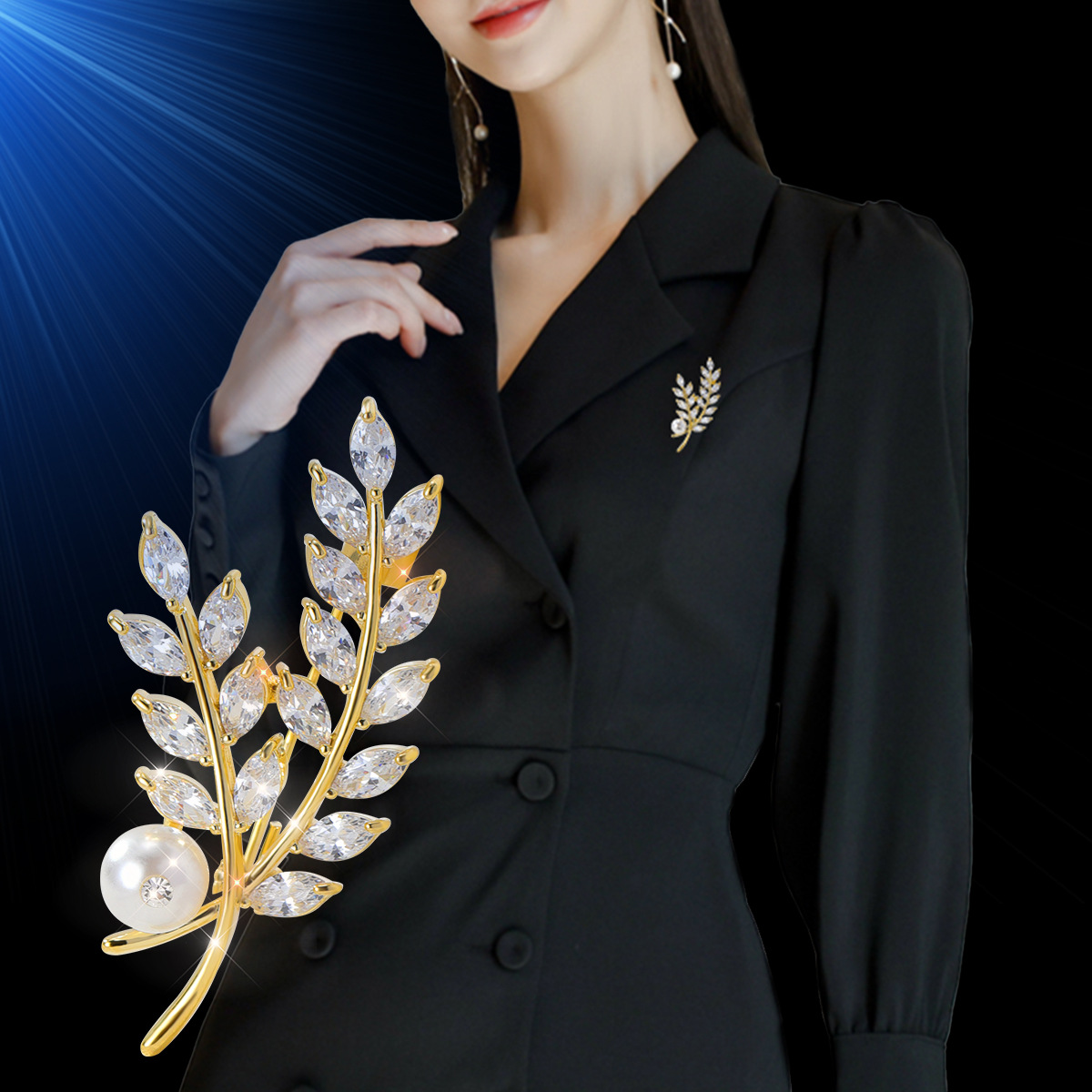 High-grade Leaf Pearl Brooch For Women — foto 5