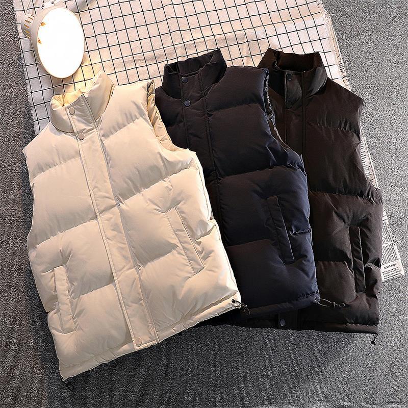 Title 2, Casual Stand Collar Thick Warm Sleeveless Vest ...