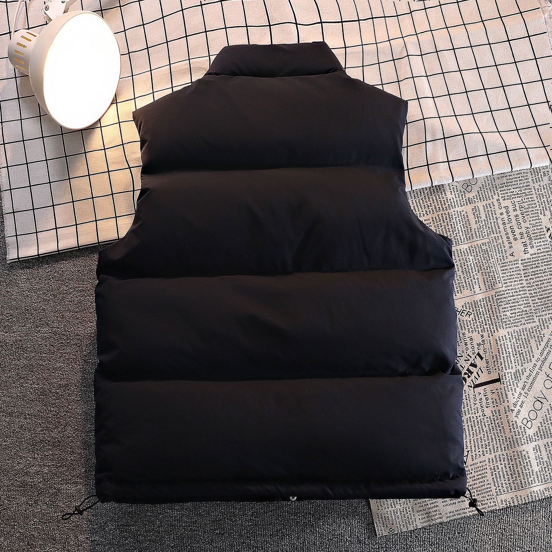 Title 5, Casual Stand Collar Thick Warm Sleeveless Vest ...