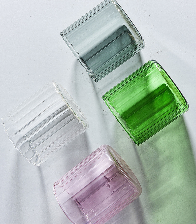 Cold And Cold Resistant Vertical Grain Glass Cup