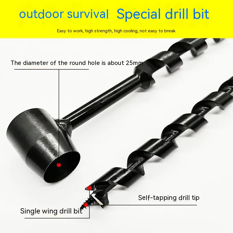 Multi-functional Lengthened Outdoor Survival Brad Point Drill Bits High Strength Toughness Welding Process One Drill Multi-purpose