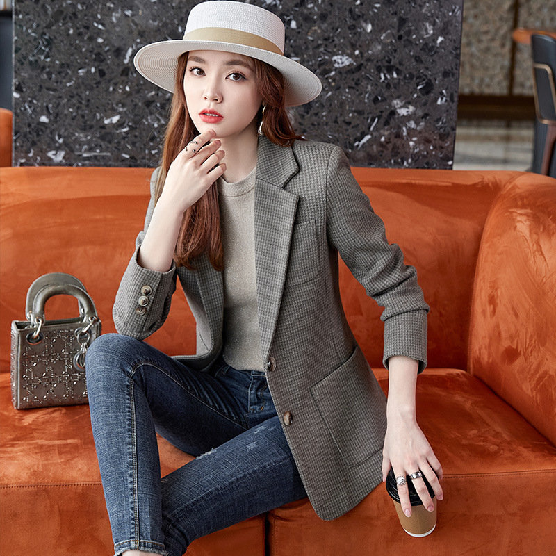Houndstooth Blazer Women Slimming And Fashionable - Image 6