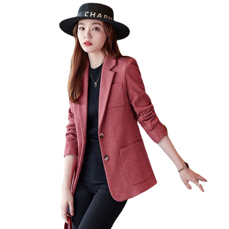 Title 5, Houndstooth Blazer Women Slimming And Fashionable