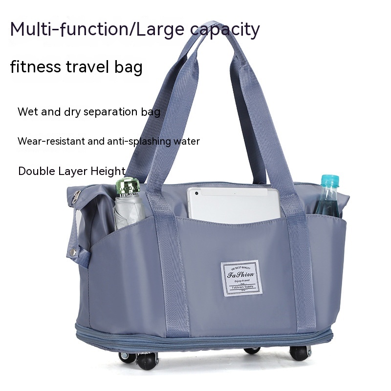 Title 4, Large Capacity Travel Bag Folding Dry Wet Separ...