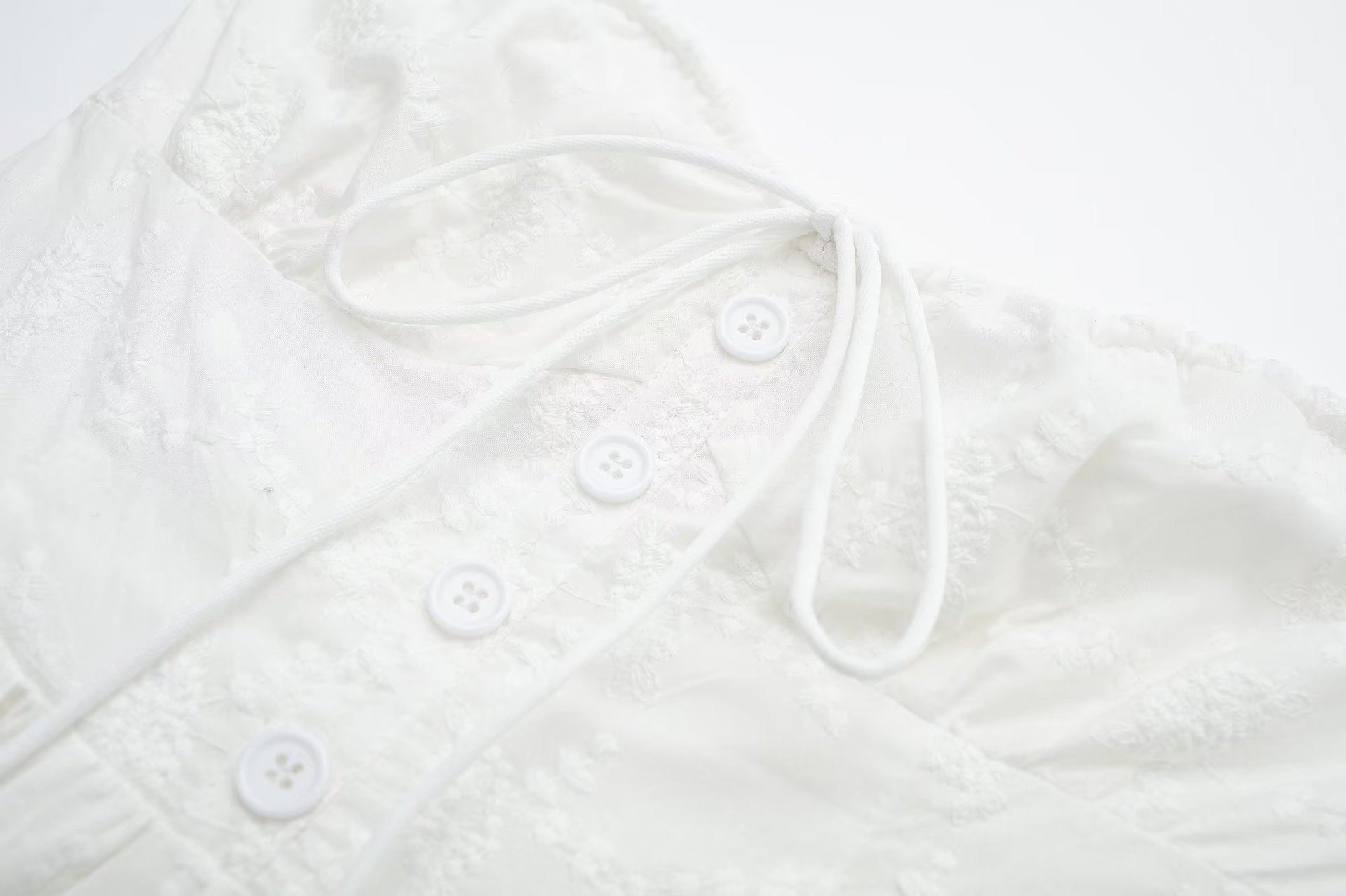 Sweet Spring Women's Party White Chest Wrap Lace Dress