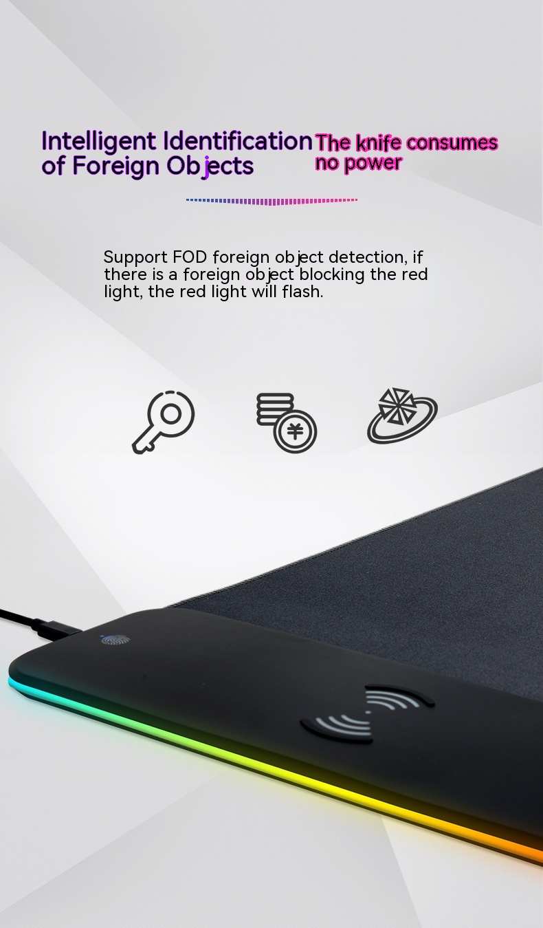Mouse Pad Large RGB Rechargeable Desk Pad Oversized Wireless Charger - Image 16