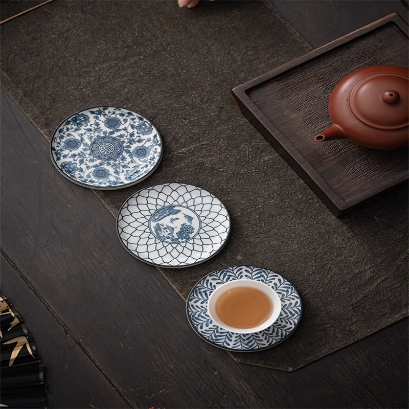 Title 6, Blue And White Porcelain Teacup Mat Round Heat ...