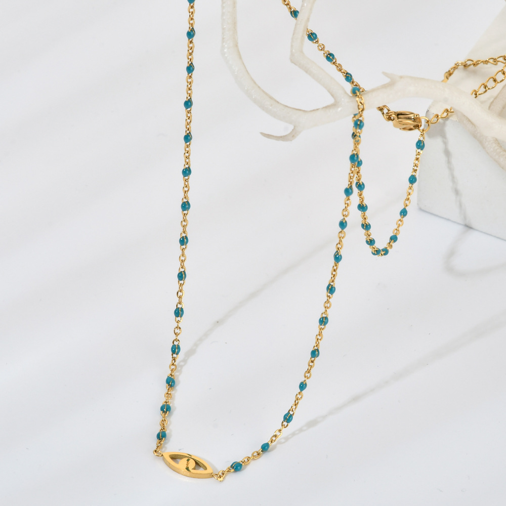 Drop Oil Stainless Steel Necklace Female Bohemian Style