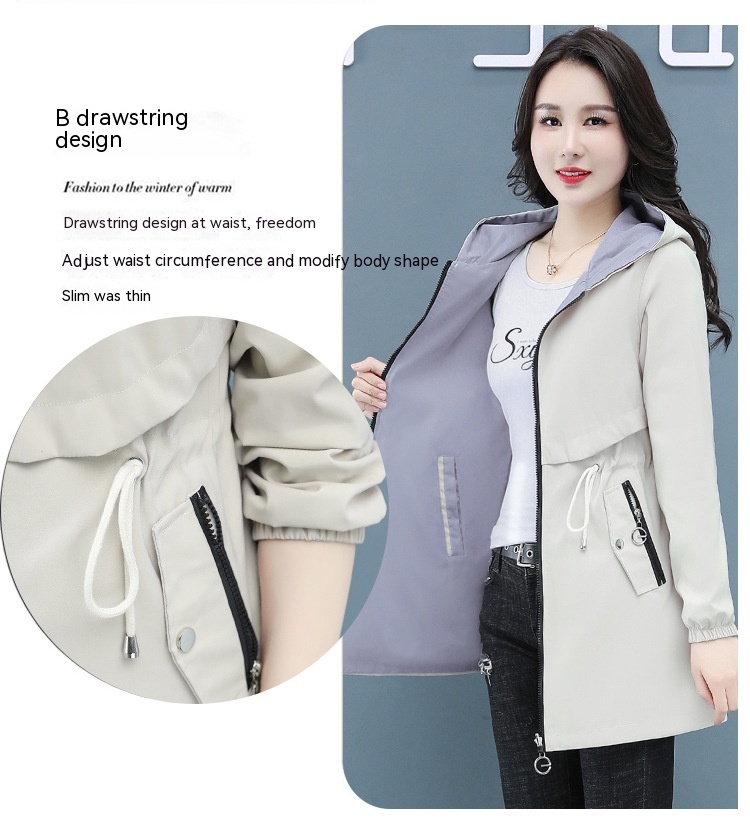 Windbreaker Middle-aged Mom Fashion Plus Size Casual Top