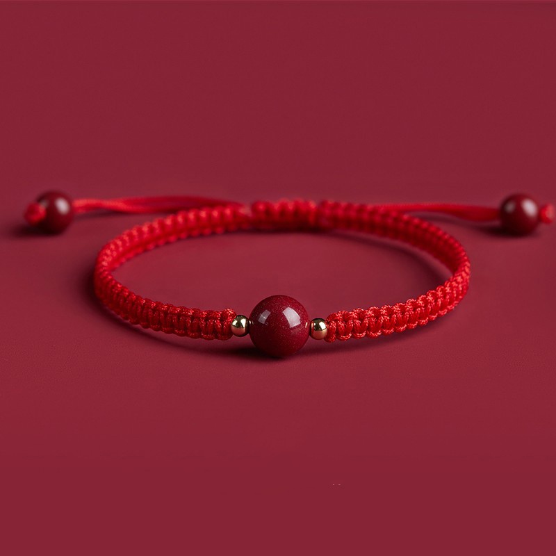 Simple Cinnabar Braided Red Rope Bracelet