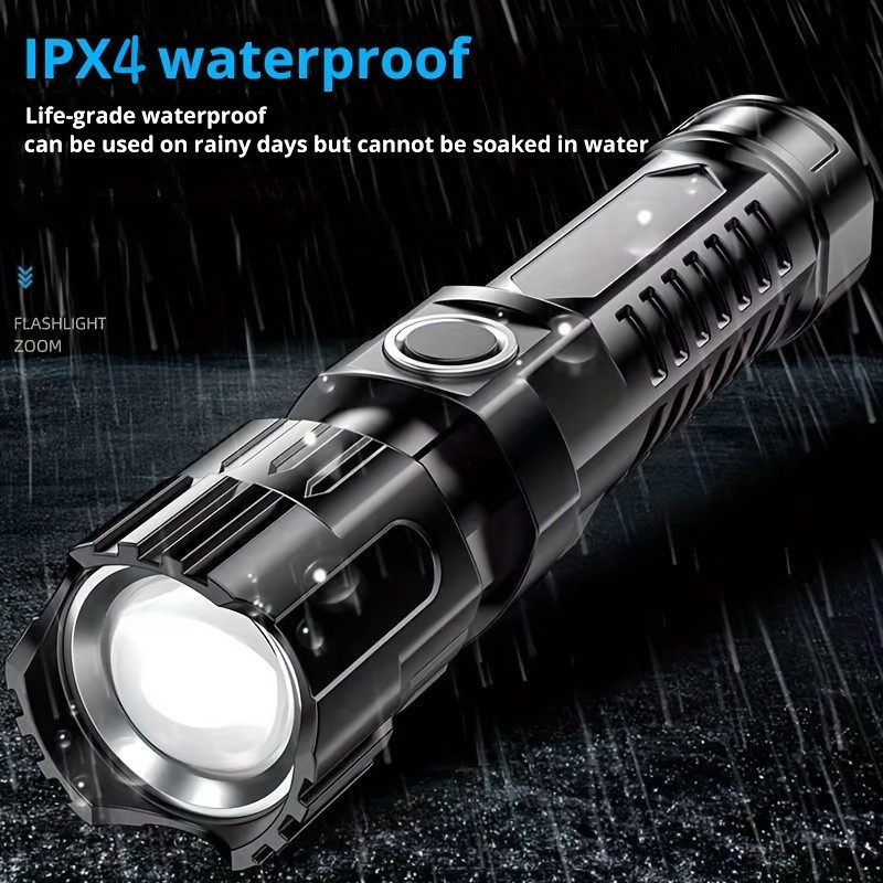 Outdoor Household Camping Usb Rechargeable Zoom Led Power Torch — foto 15