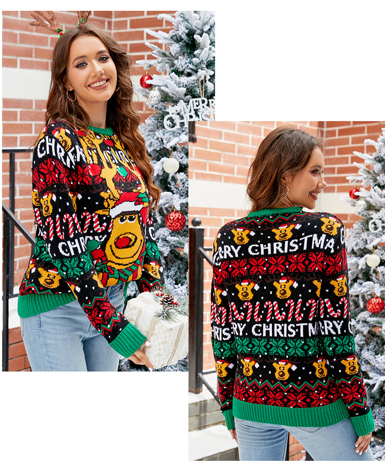 European And American Leisure Christmas Snowman Pullover