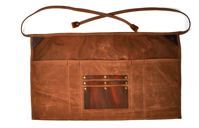 Title 3, Baked Denim Canvas Leather Short Apron