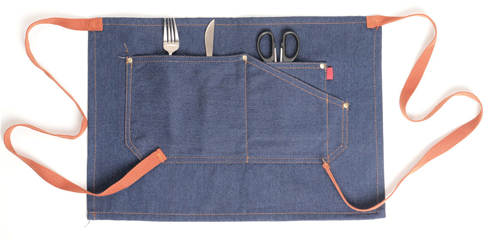 Title 17, Baked Denim Canvas Leather Short Apron