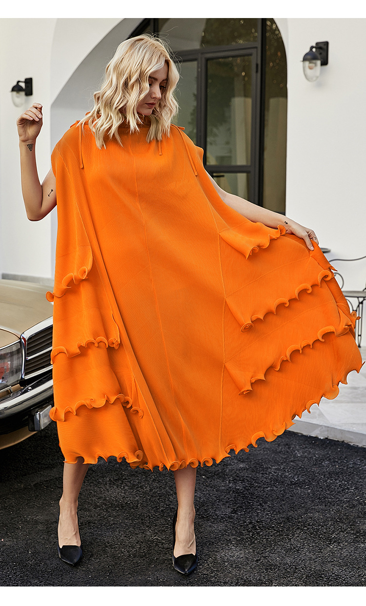Pleated Short-Sleeve Midi Dress, picture 2 of 12