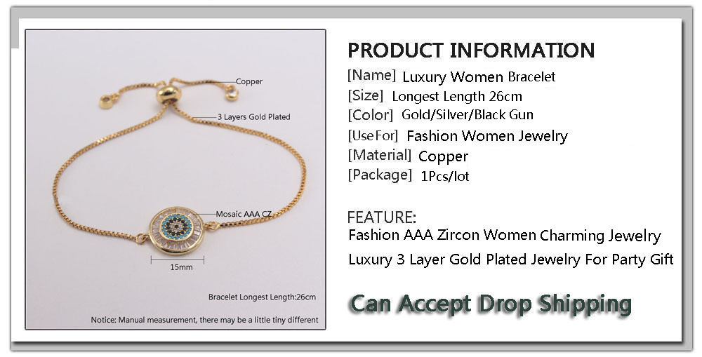 Bracelet Micro-inlaid Copper Plated Gold Exquisite