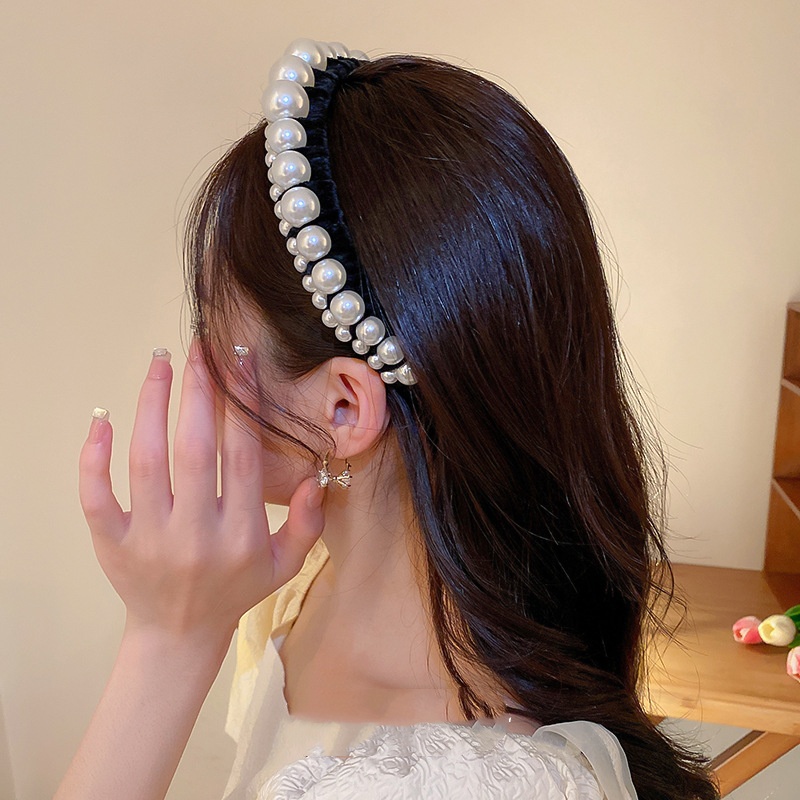 Title 4, Vintage Pearl Flannel Headband Graceful And Fas...