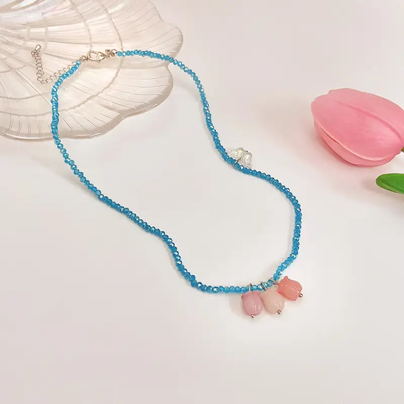French Romantic Retro Hong Kong Style Lily Necklace